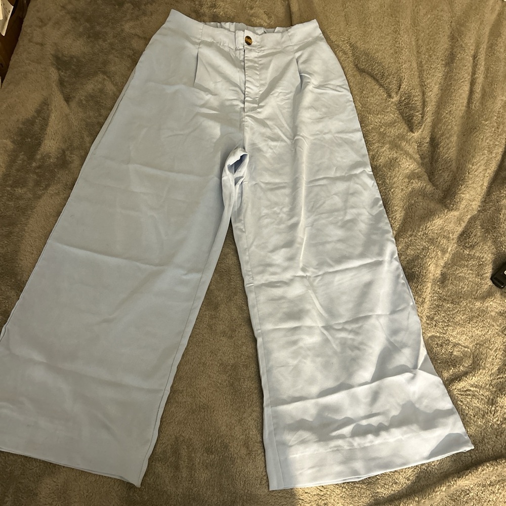 Light Blue Wide-Leg Pants